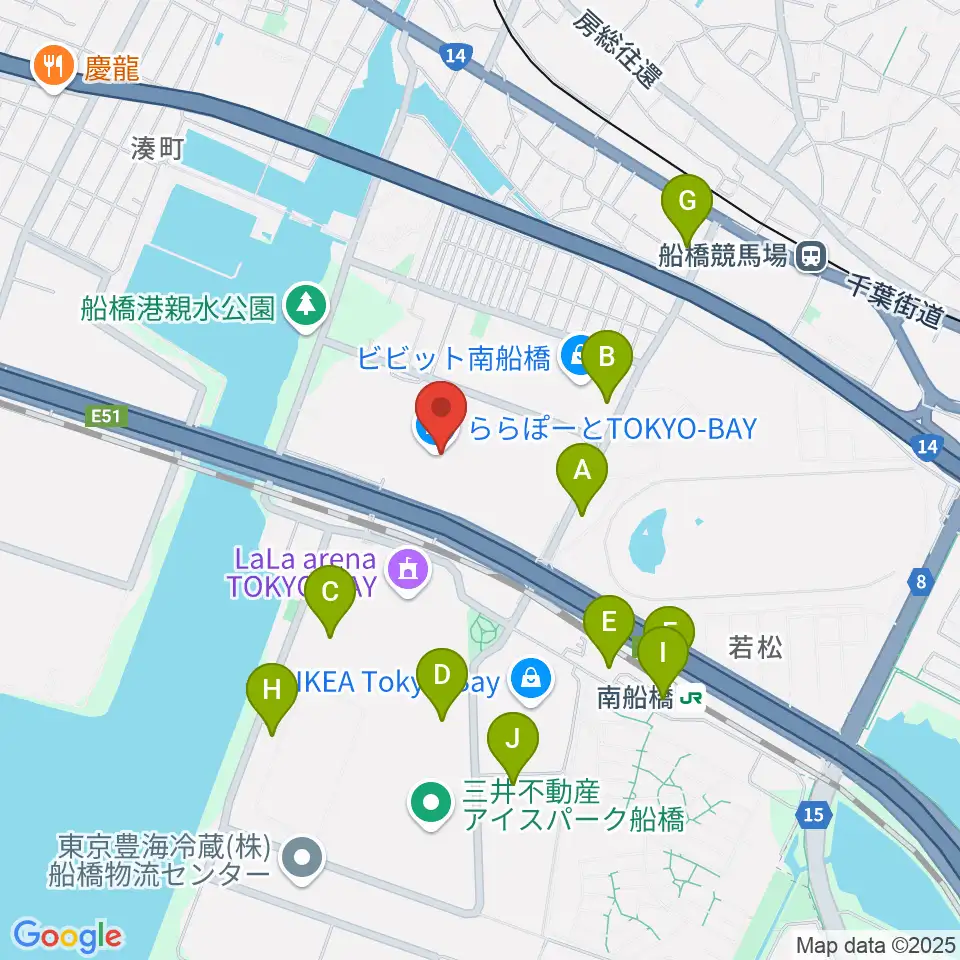 伊藤楽器 ららぽーとTOKYO-BAY店周辺のコンビニエンスストア一覧地図