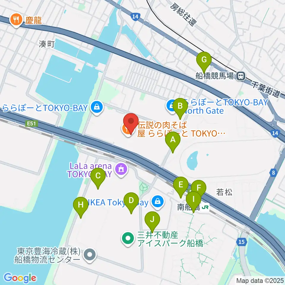 伊藤楽器 ららぽーとTOKYO-BAY店周辺のコンビニエンスストア一覧地図