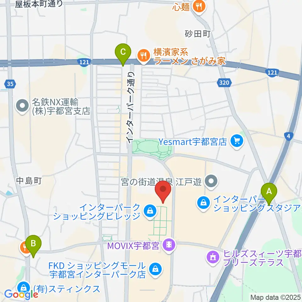 島村楽器 宇都宮インターパークビレッジ店周辺のコンビニエンスストア一覧地図