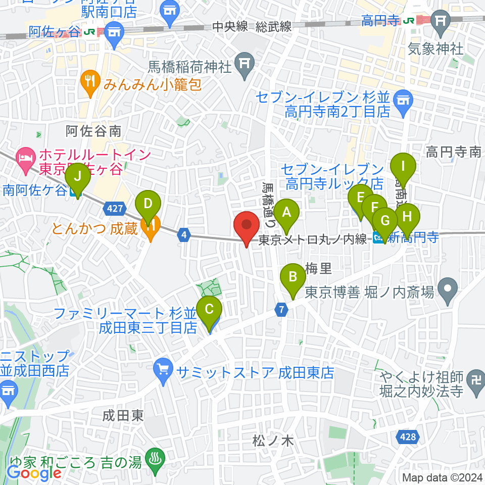 レコーディング.com周辺のコンビニエンスストア一覧地図