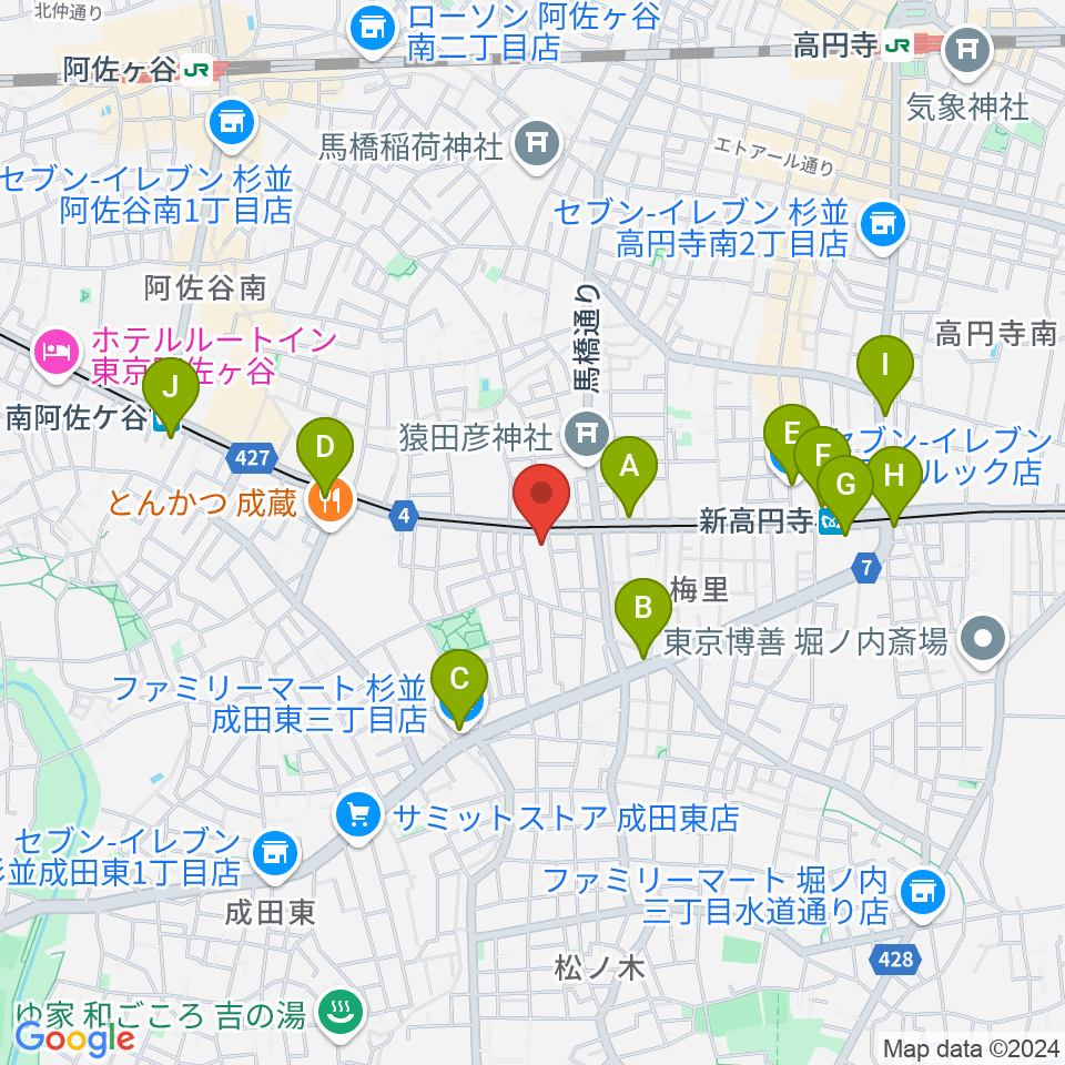 レコーディング.com周辺のコンビニエンスストア一覧地図