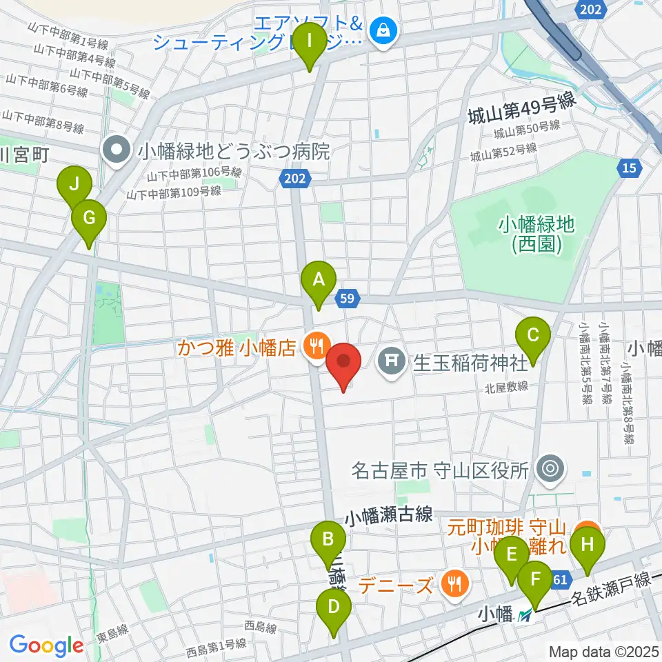 オットリーヤナカザワ周辺のコンビニエンスストア一覧地図