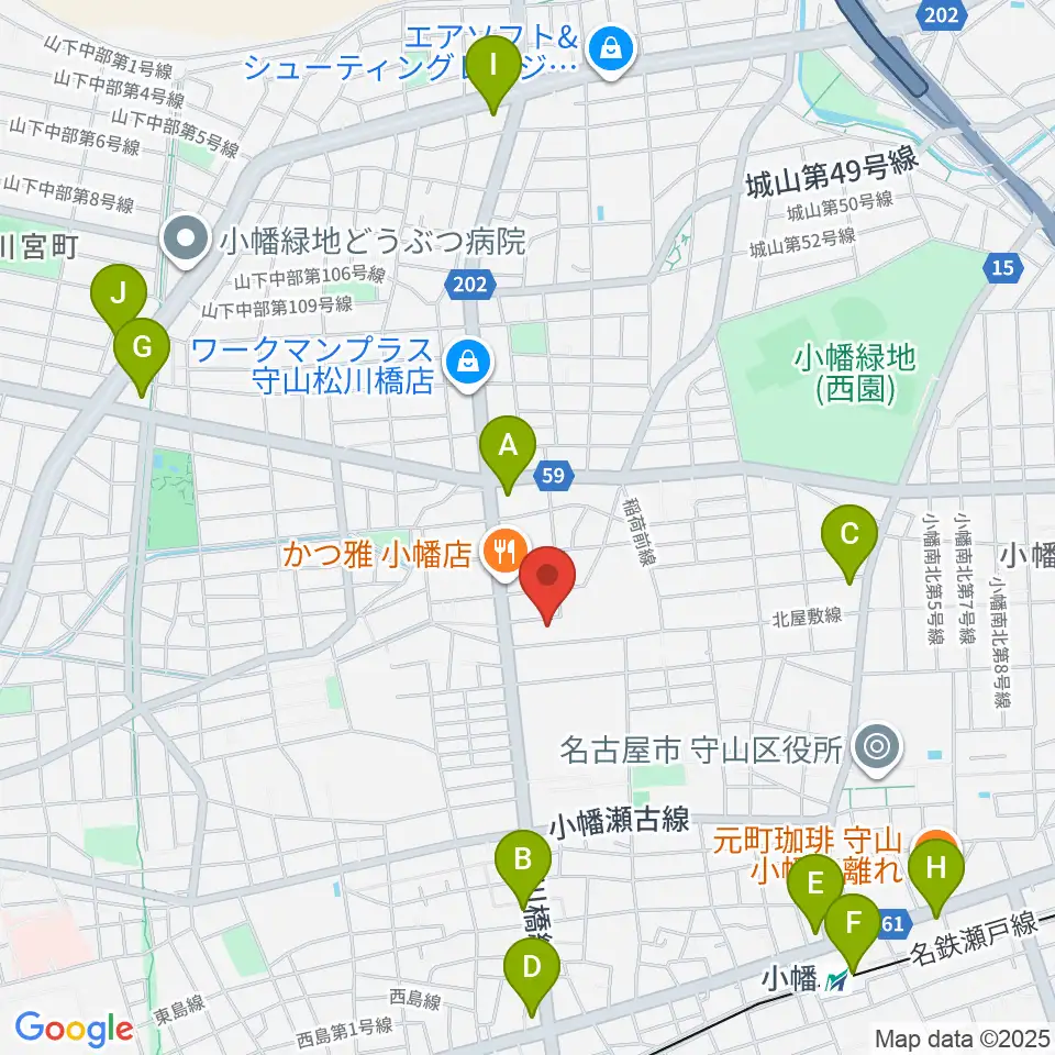 オットリーヤナカザワ周辺のコンビニエンスストア一覧地図