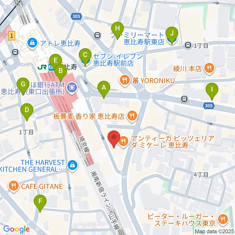 サウンドスタジオノア恵比寿周辺のコンビニエンスストア一覧地図