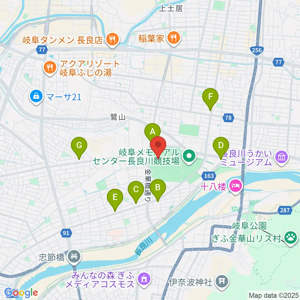 岐阜メモリアルセンターで愛ドーム周辺のコンビニエンスストア一覧地図