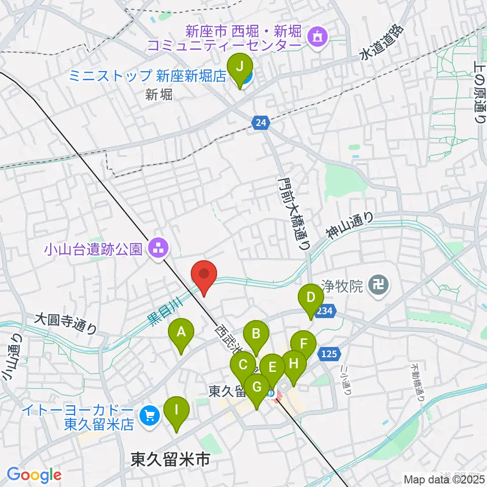 成美教育文化会館周辺のコンビニエンスストア一覧地図