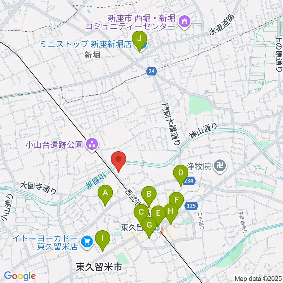 成美教育文化会館周辺のコンビニエンスストア一覧地図
