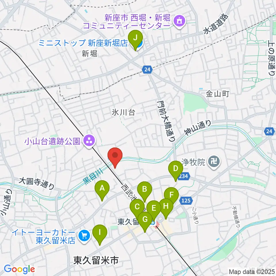 成美教育文化会館周辺のコンビニエンスストア一覧地図