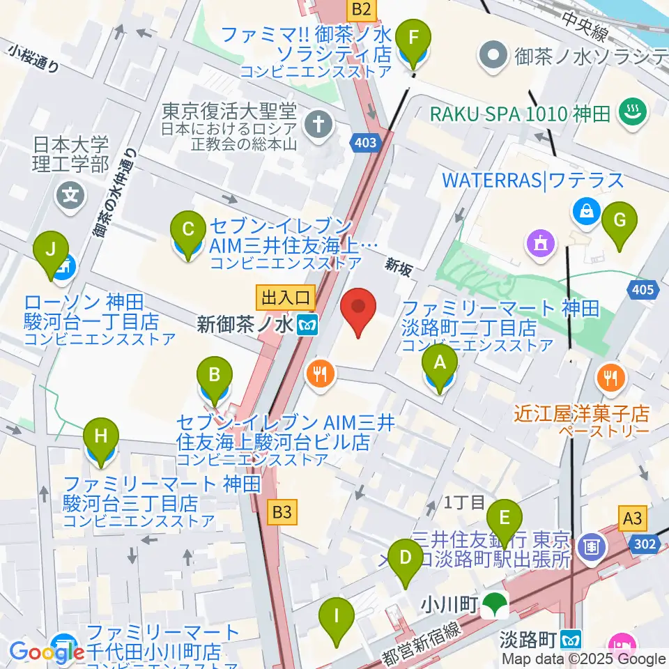 全電通労働会館周辺のコンビニエンスストア一覧地図