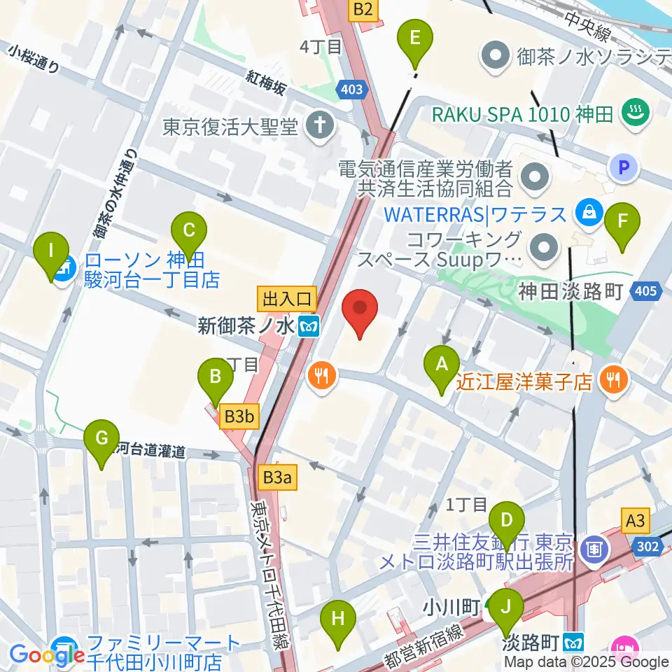 全電通労働会館周辺のコンビニエンスストア一覧地図