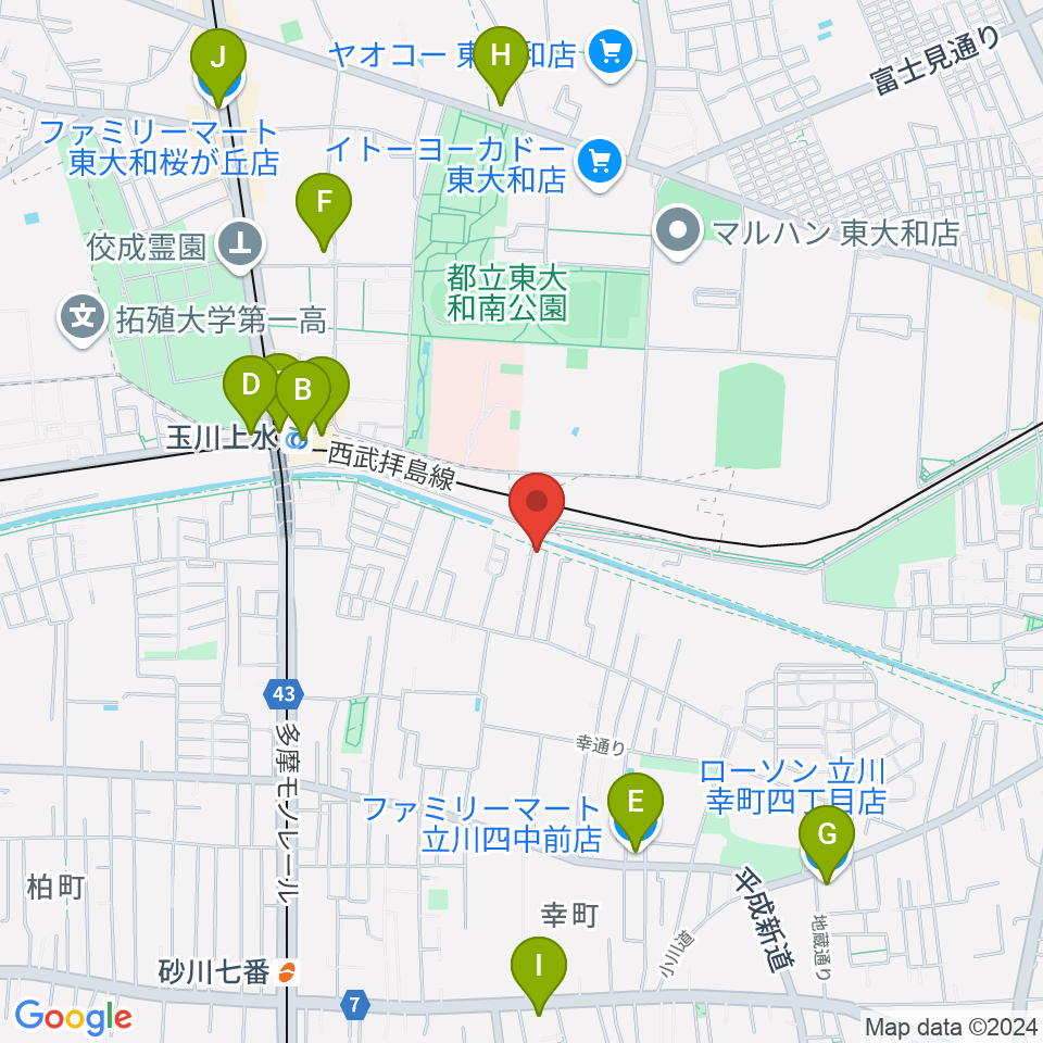 ロバハウス周辺のコンビニエンスストア一覧地図