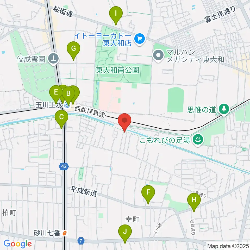 ロバハウス周辺のコンビニエンスストア一覧地図