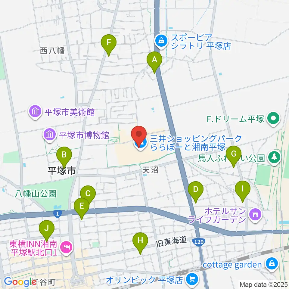 島村楽器 ららぽーと湘南平塚店周辺のコンビニエンスストア一覧地図
