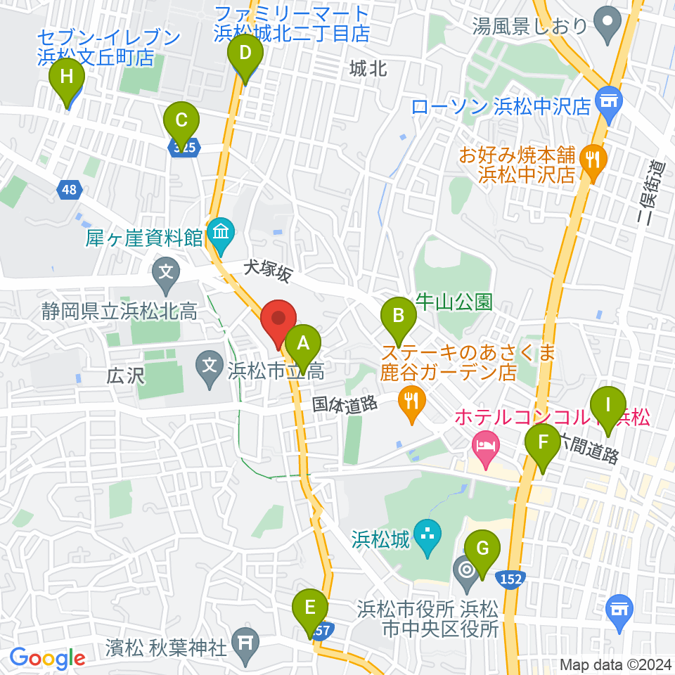 StudioBASIC周辺のコンビニエンスストア一覧地図