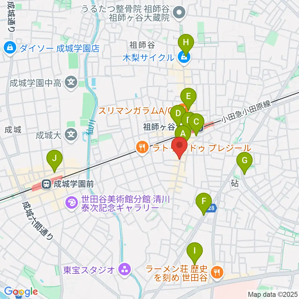 祖師谷大蔵エクレルシ周辺のコンビニエンスストア一覧地図