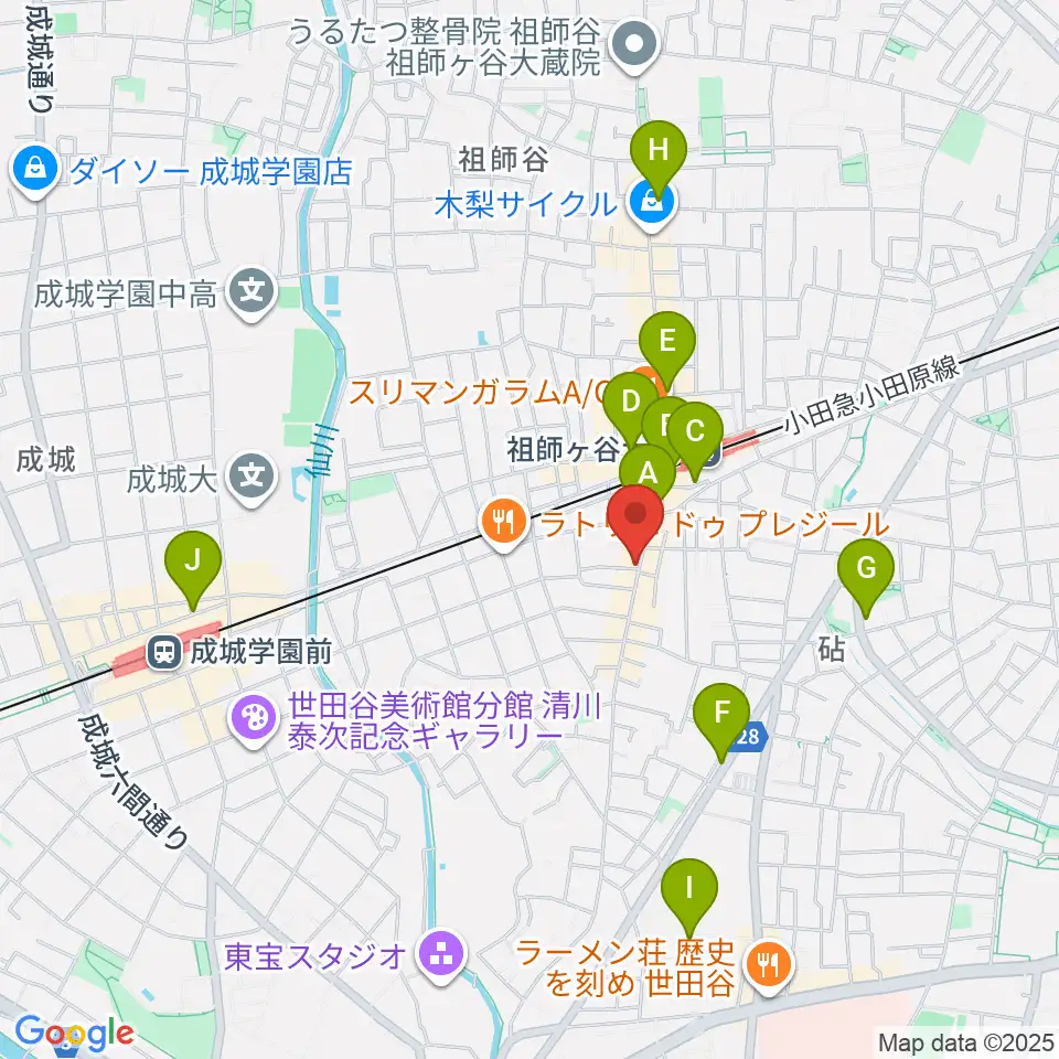 祖師谷大蔵エクレルシ周辺のコンビニエンスストア一覧地図
