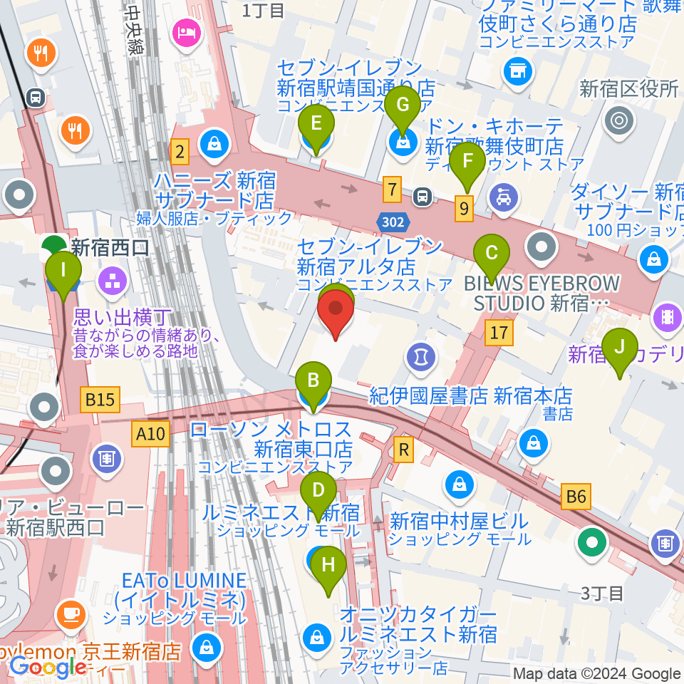 KeyStudio周辺のコンビニエンスストア一覧地図