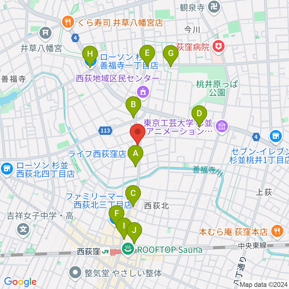 遊空間がざびぃ周辺のコンビニエンスストア一覧地図