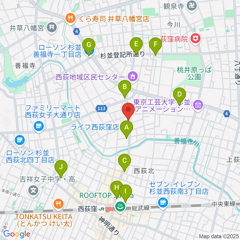 遊空間がざびぃ周辺のコンビニエンスストア一覧地図