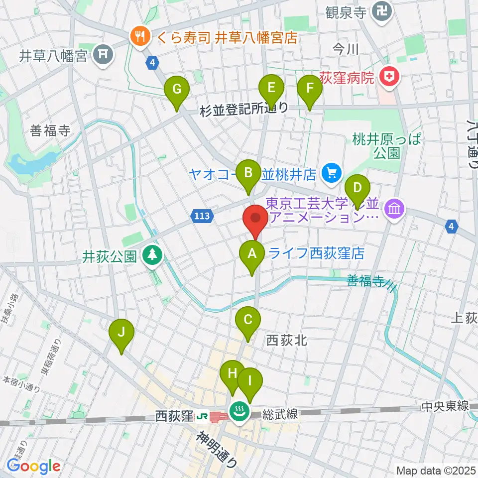 遊空間がざびぃ周辺のコンビニエンスストア一覧地図