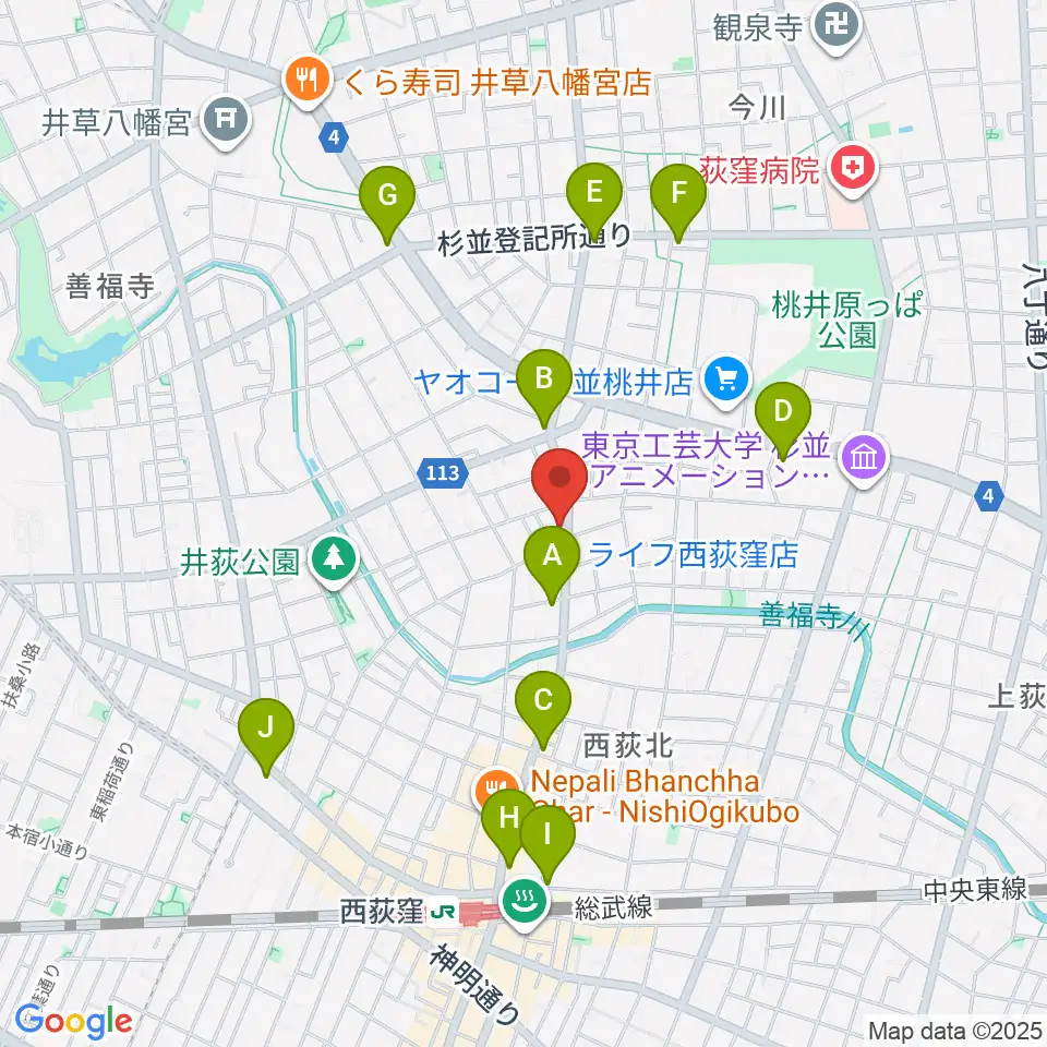 遊空間がざびぃ周辺のコンビニエンスストア一覧地図