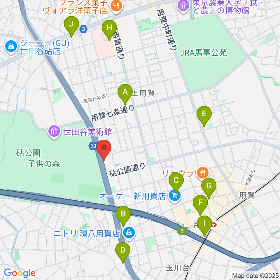 上用賀アートホール周辺のコンビニエンスストア一覧地図