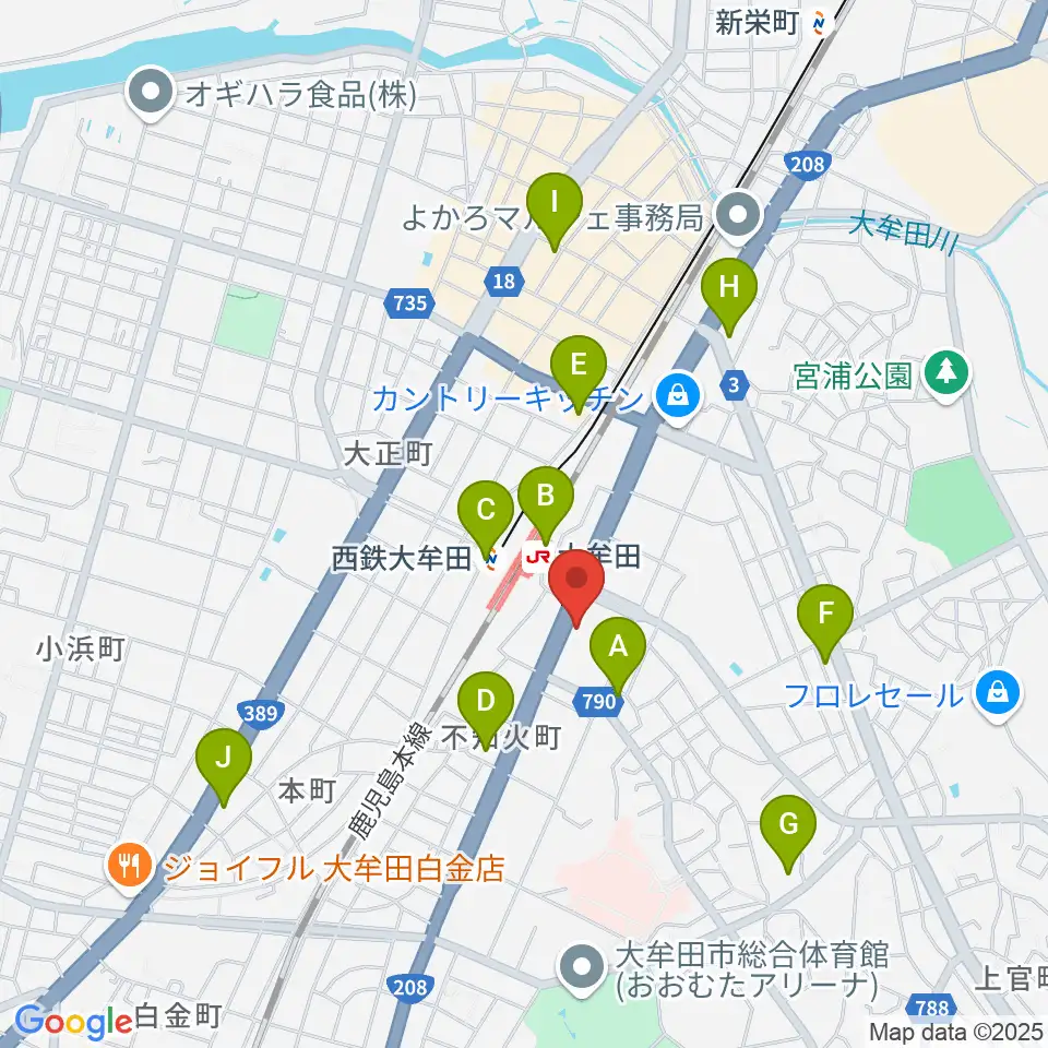 FMたんと周辺のコンビニエンスストア一覧地図