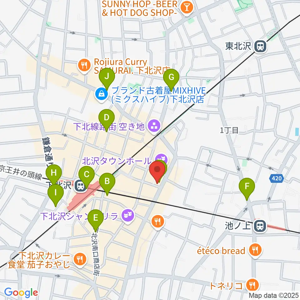 下北沢シアターミネルヴァ周辺のコンビニエンスストア一覧地図