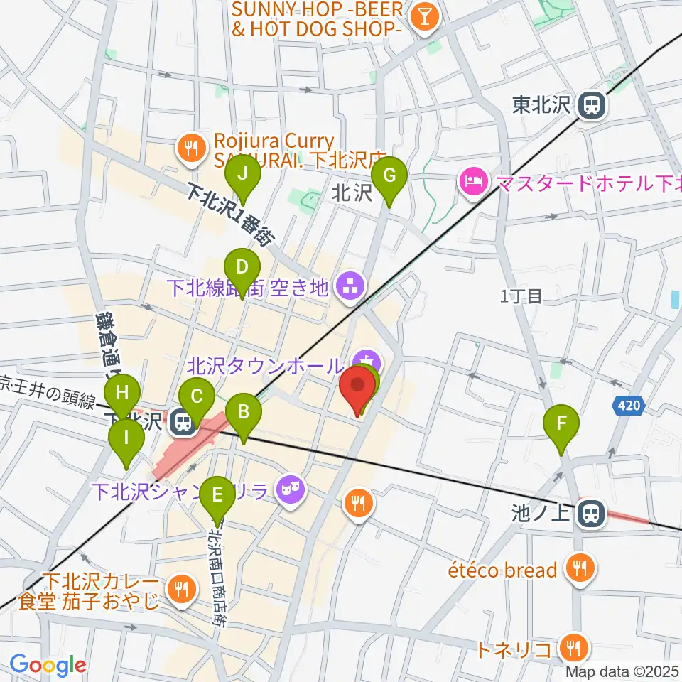 下北沢シアターミネルヴァ周辺のコンビニエンスストア一覧地図