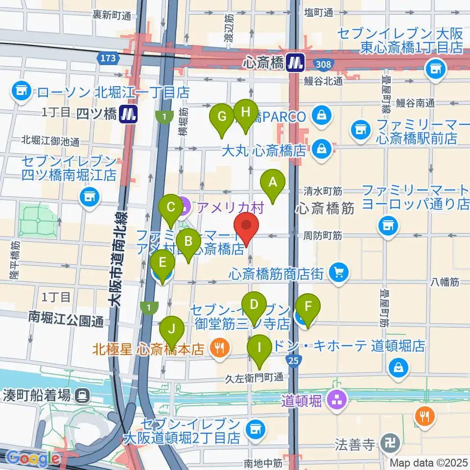 三木楽器アコースティックイン周辺のコンビニエンスストア一覧地図