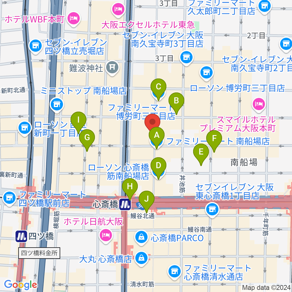 三木楽器ウインドフォレスト周辺のコンビニエンスストア一覧地図