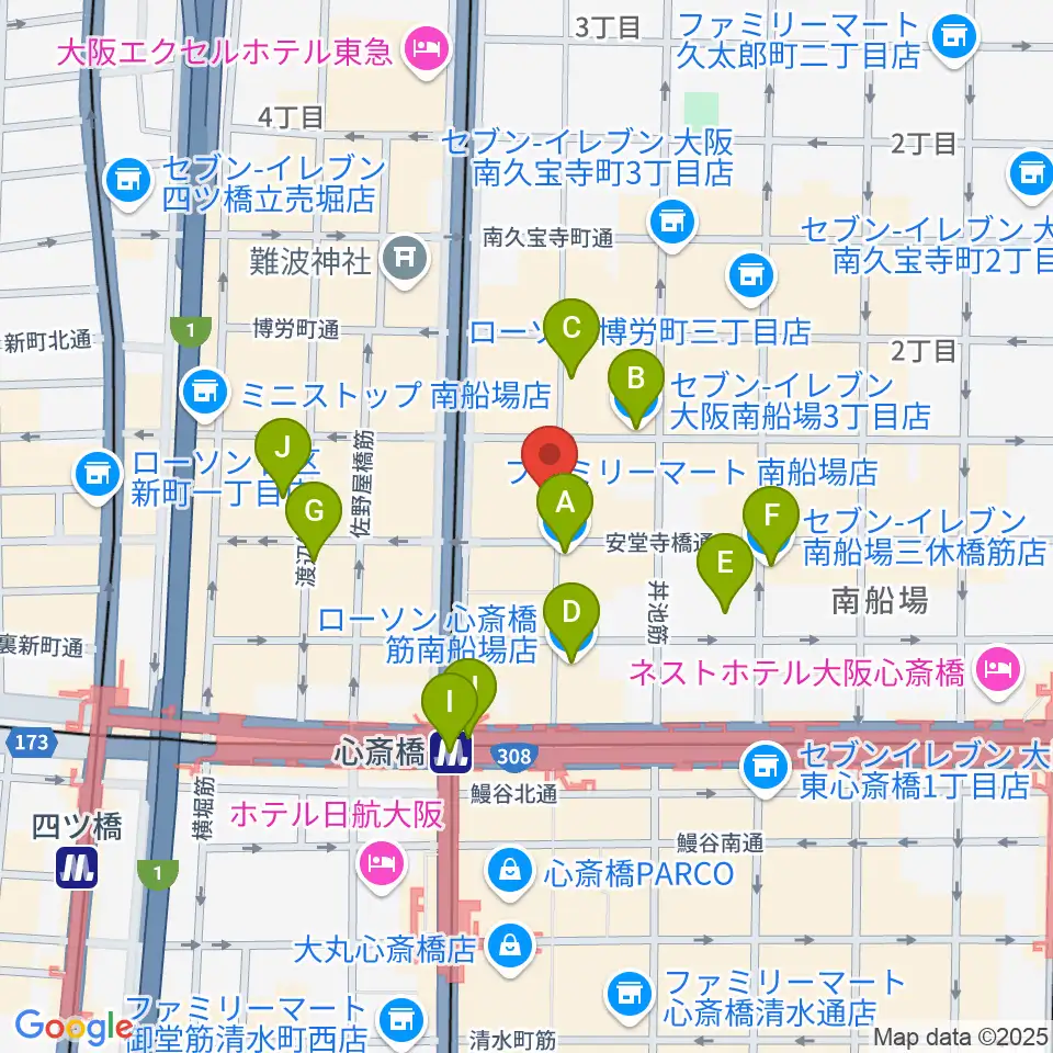 三木楽器ウインドフォレスト周辺のコンビニエンスストア一覧地図