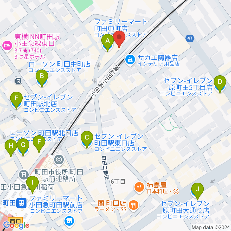 町田INTO THE BLUE周辺のコンビニエンスストア一覧地図