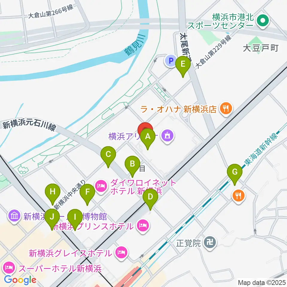 新横浜strage周辺のコンビニエンスストア一覧地図