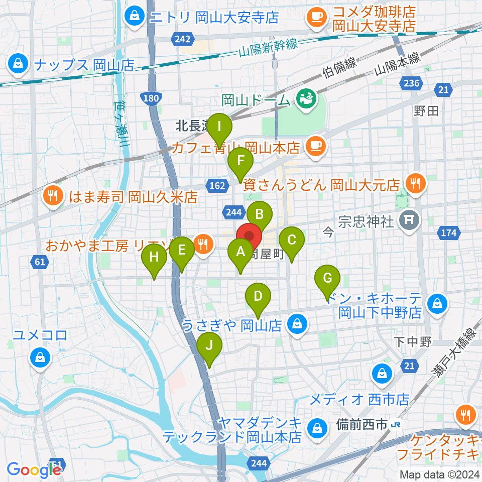 スタジオバース問屋町スタジオ周辺のコンビニエンスストア一覧地図