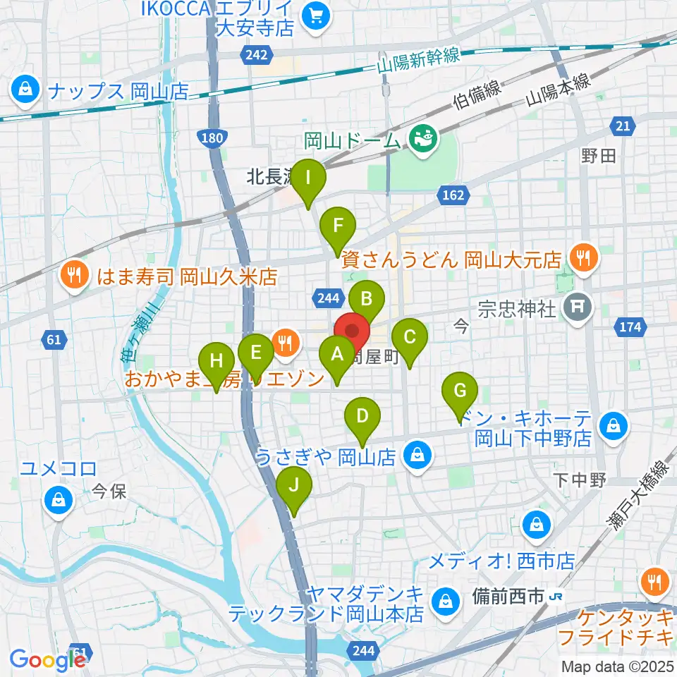 スタジオバース問屋町周辺のコンビニエンスストア一覧地図