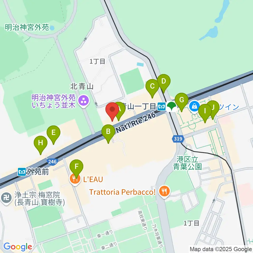 青山RizM周辺のコンビニエンスストア一覧地図