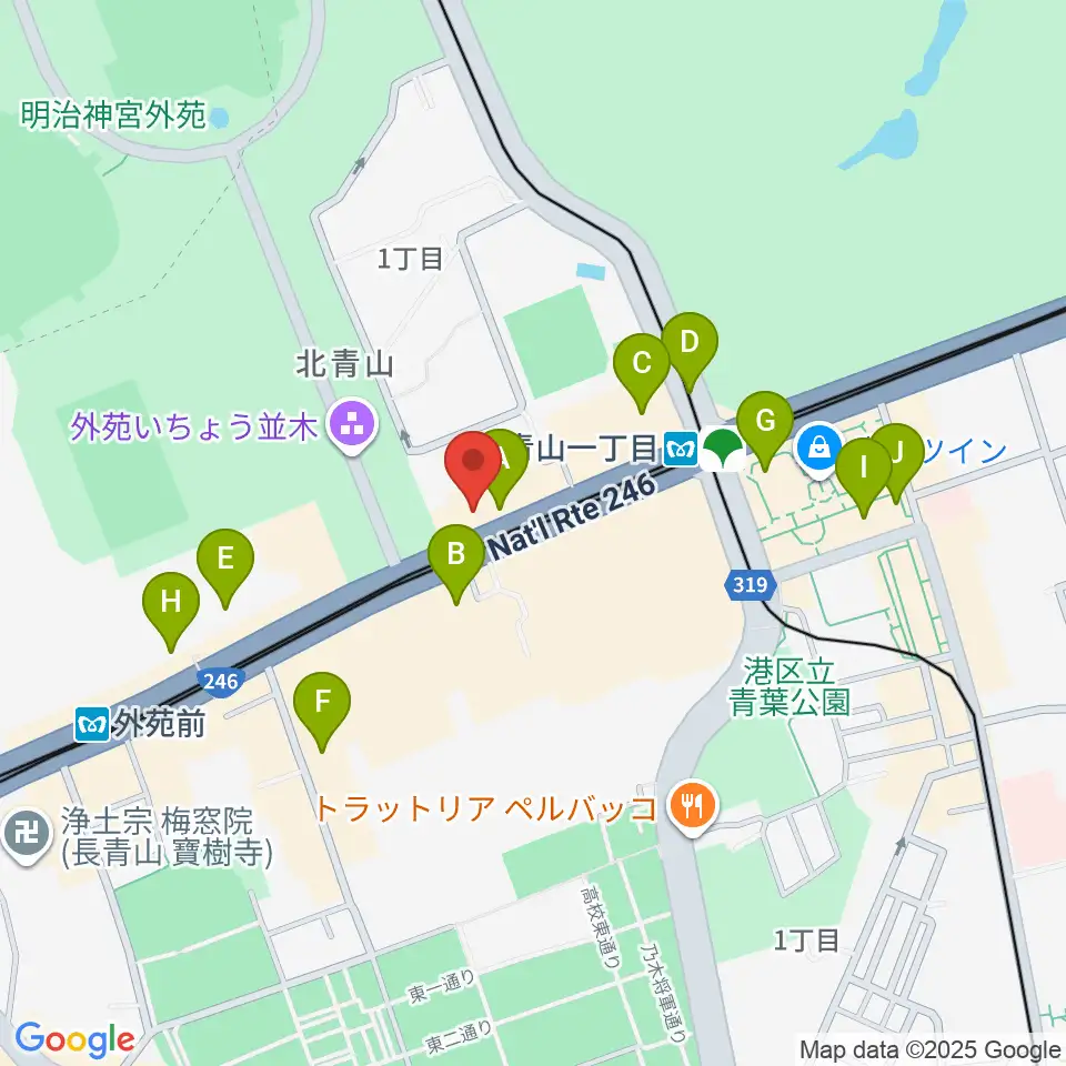 青山RizM周辺のコンビニエンスストア一覧地図