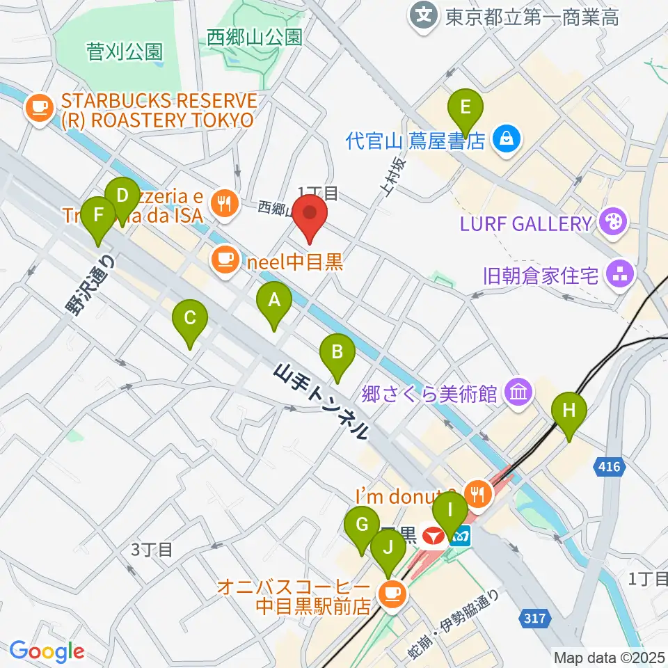 中目黒キンケロ・シアター周辺のコンビニエンスストア一覧地図