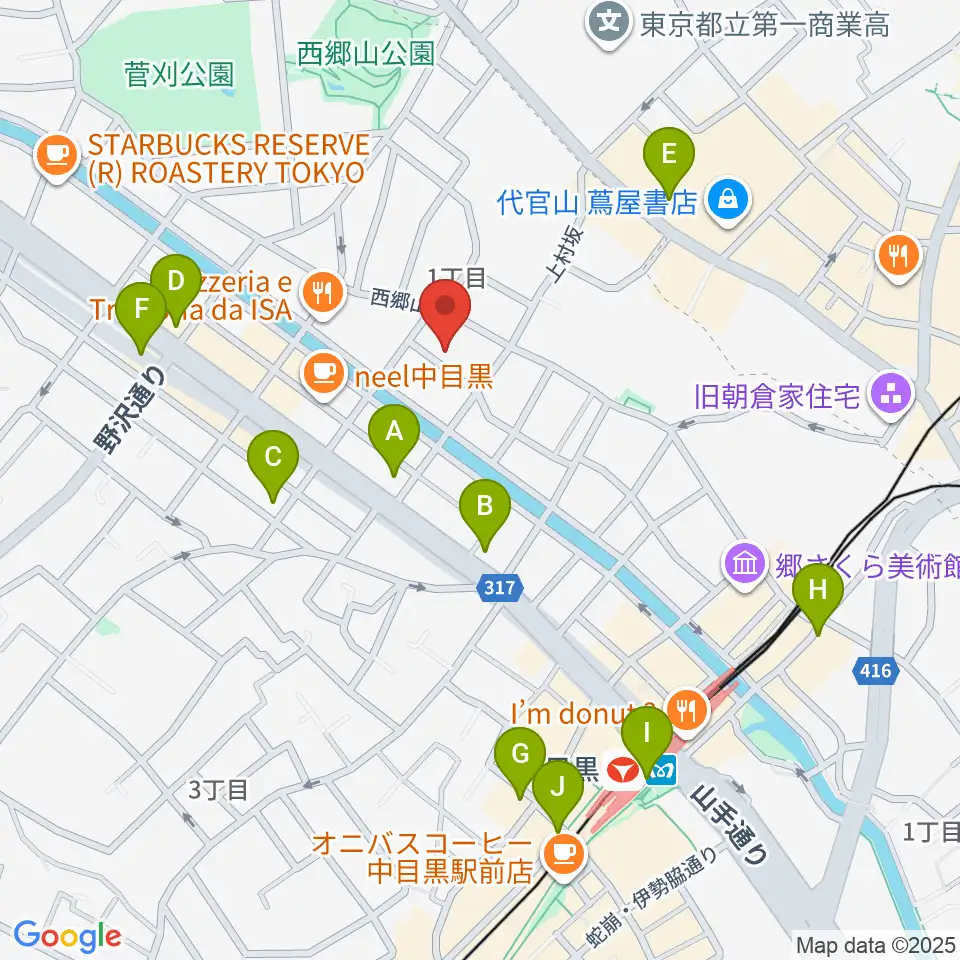 中目黒キンケロ・シアター周辺のコンビニエンスストア一覧地図