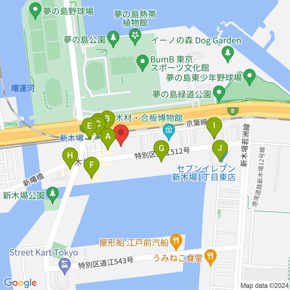 新木場1stRING周辺のコンビニエンスストア一覧地図