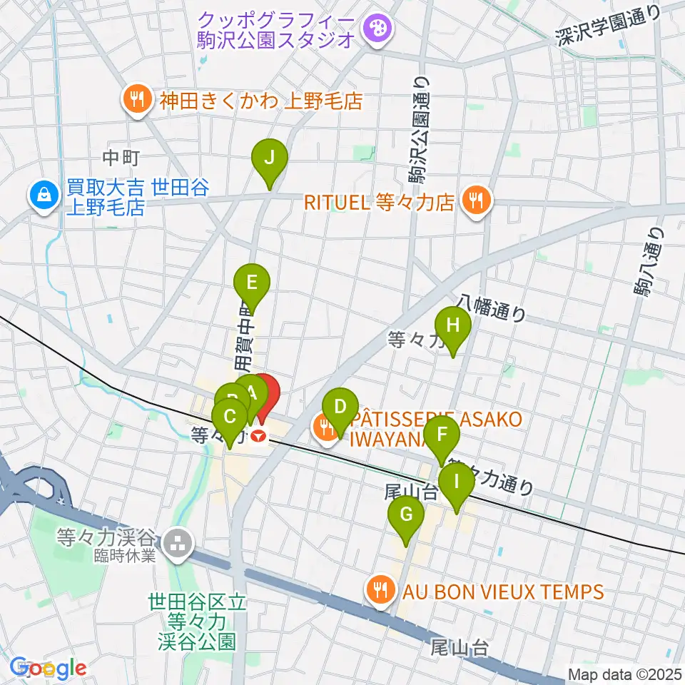 玉川せせらぎホール(玉川区民会館)周辺のコンビニエンスストア一覧地図