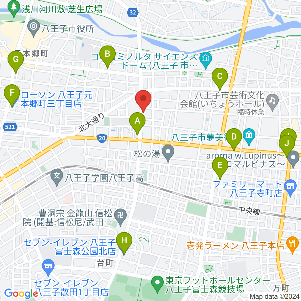 宮崎楽器周辺のコンビニエンスストア一覧地図