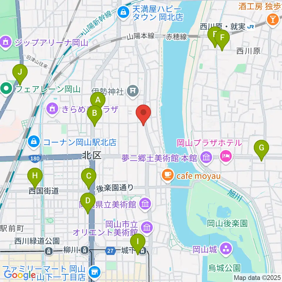 岡山Live Stage Ark周辺のコンビニエンスストア一覧地図
