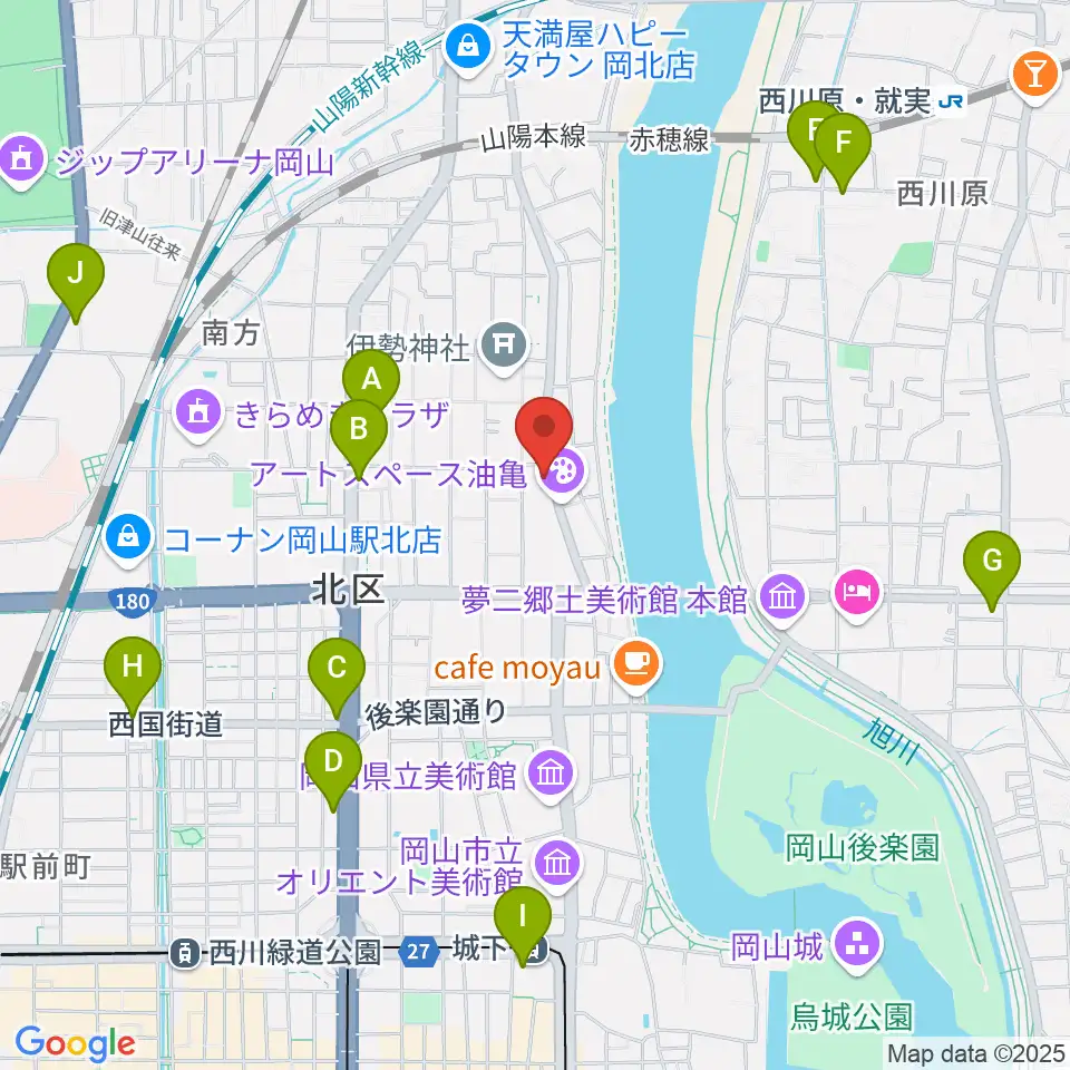 岡山Live Stage Ark周辺のコンビニエンスストア一覧地図