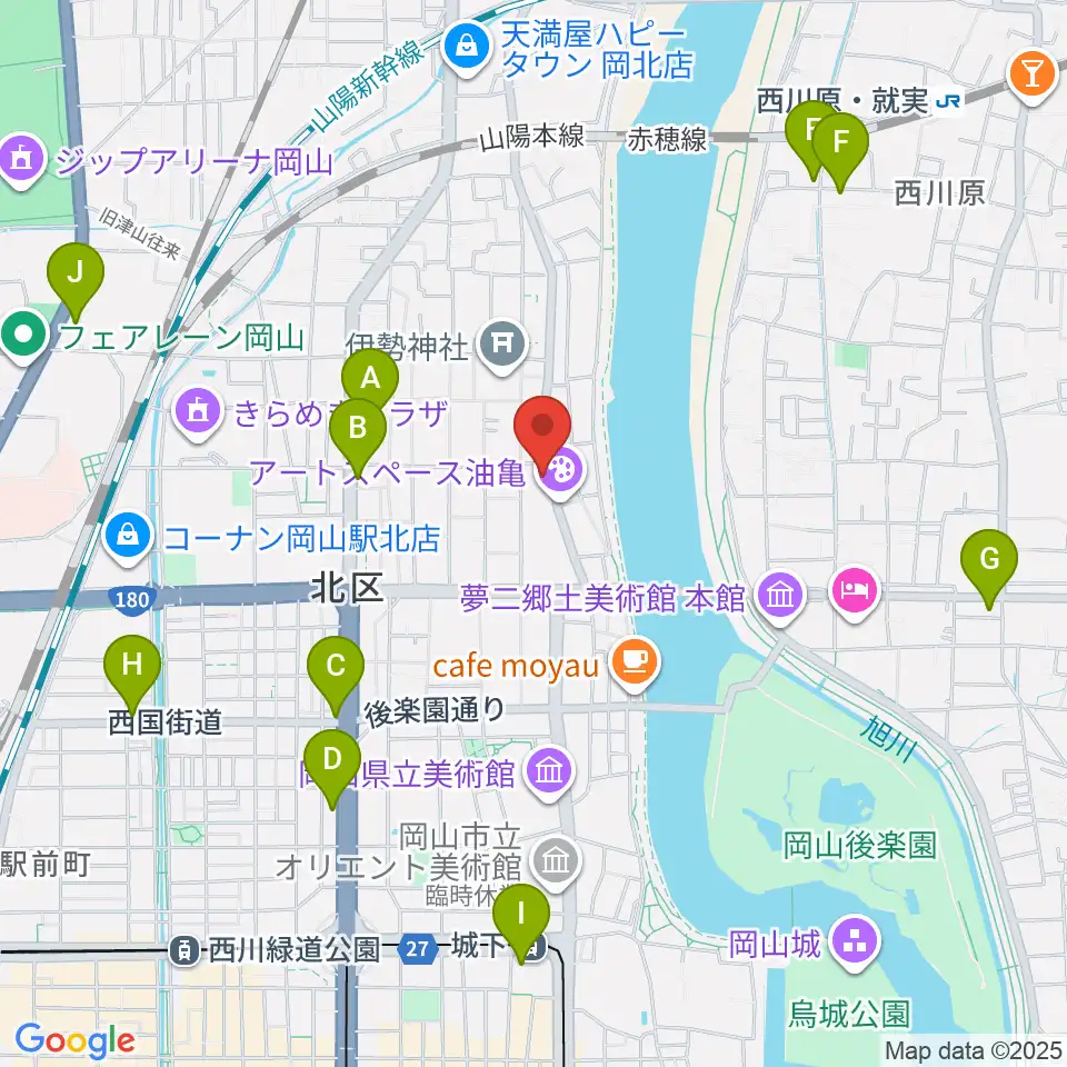 岡山Live Stage Ark周辺のコンビニエンスストア一覧地図