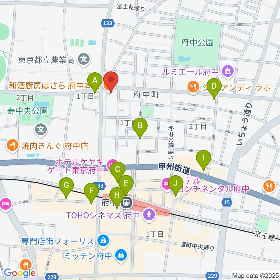 サウンドスタジオエイト府中周辺のコンビニエンスストア一覧地図