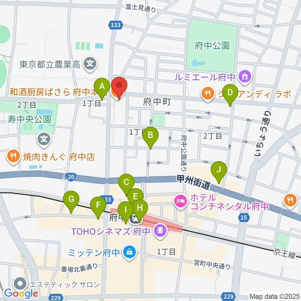 サウンドスタジオエイト府中周辺のコンビニエンスストア一覧地図