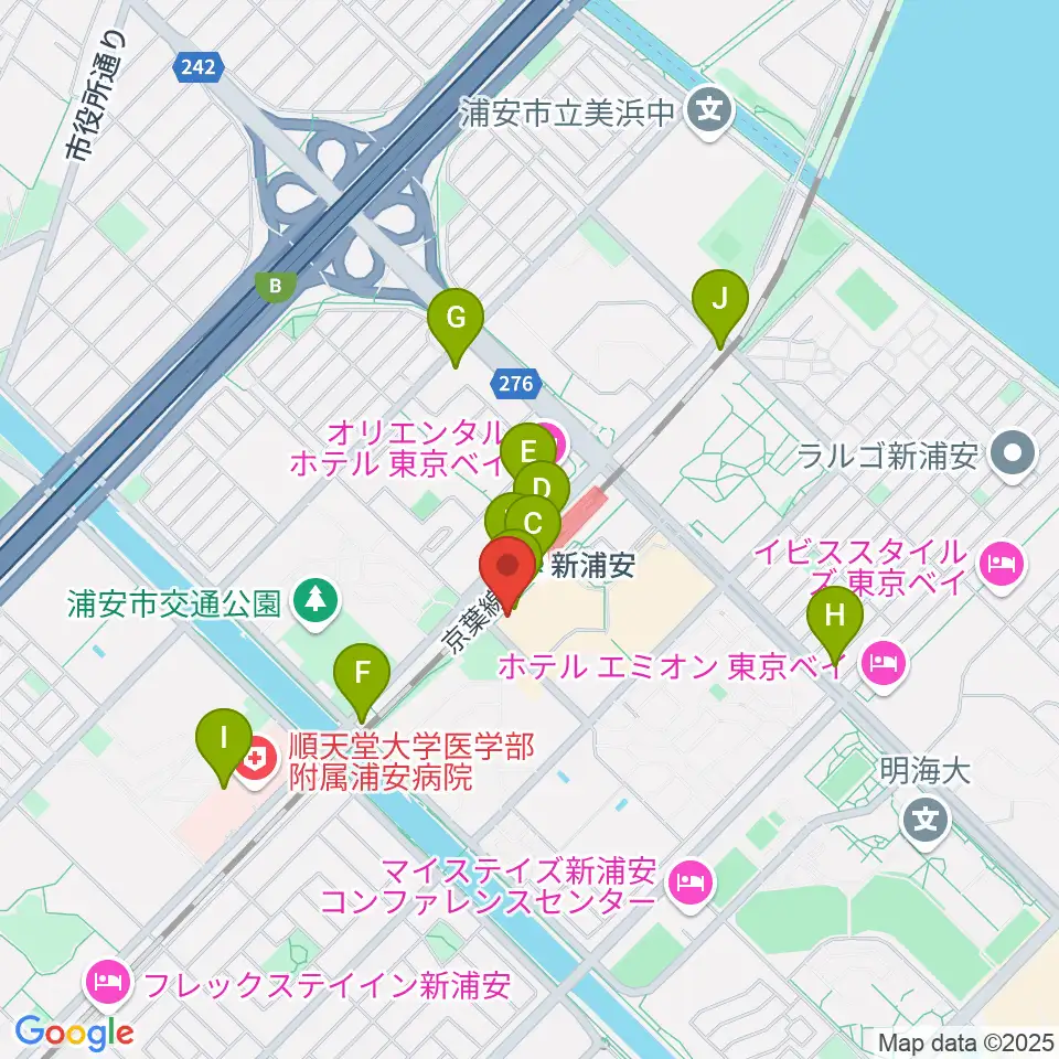 J:COM 浦安音楽ホール周辺のコンビニエンスストア一覧地図