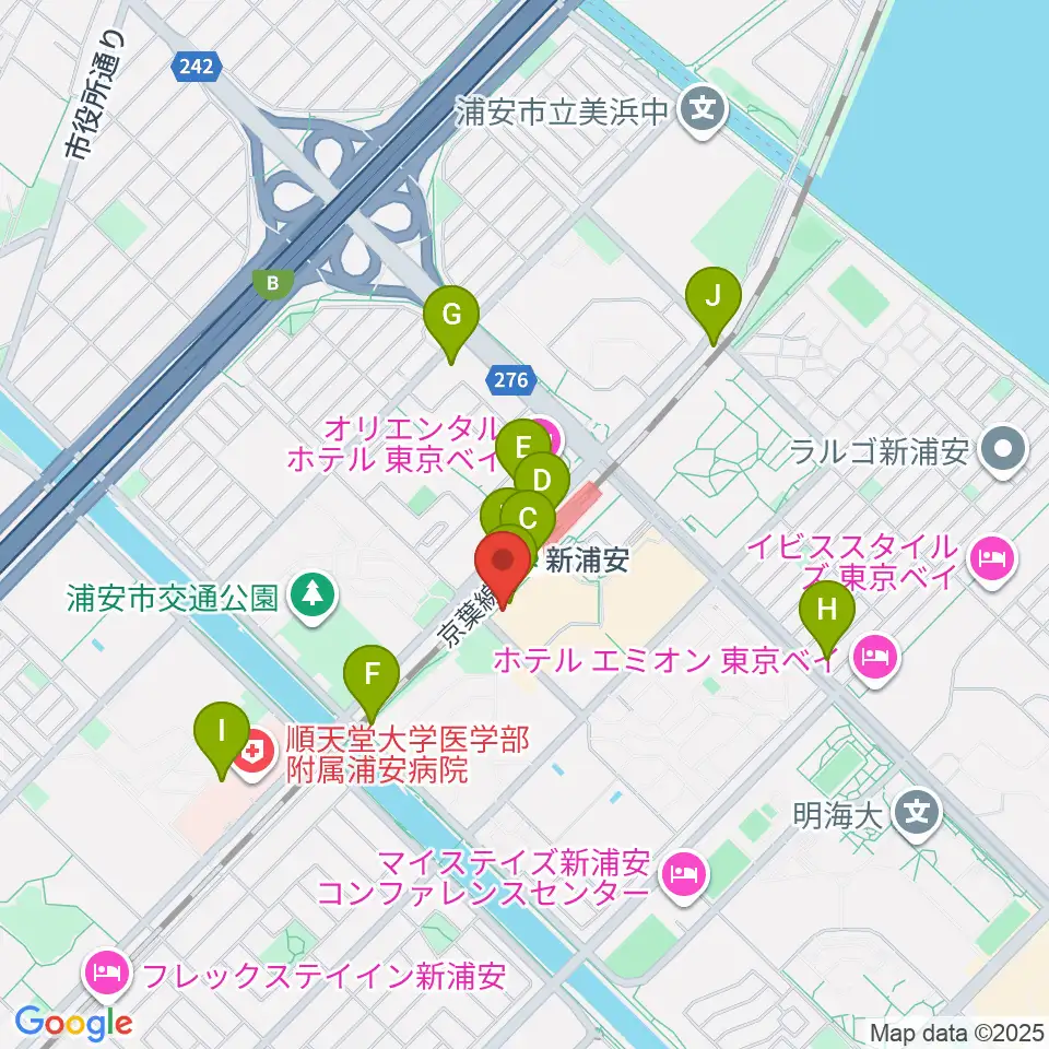J:COM 浦安音楽ホール周辺のコンビニエンスストア一覧地図